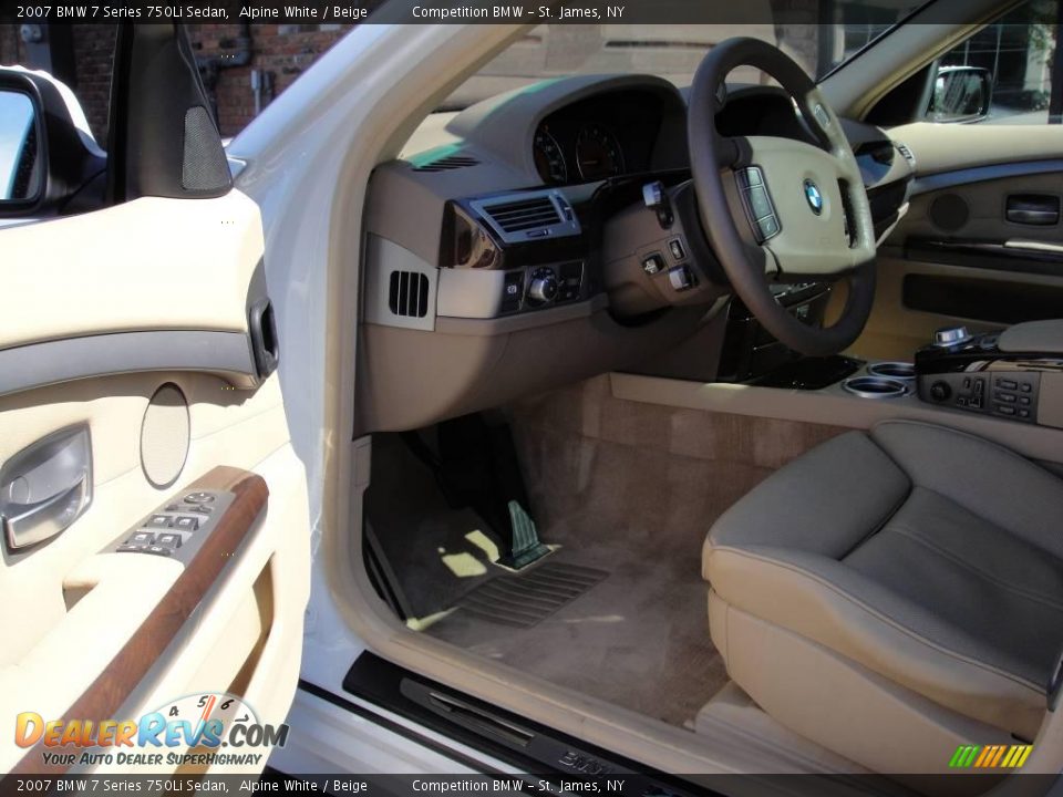 2007 BMW 7 Series 750Li Sedan Alpine White / Beige Photo #10