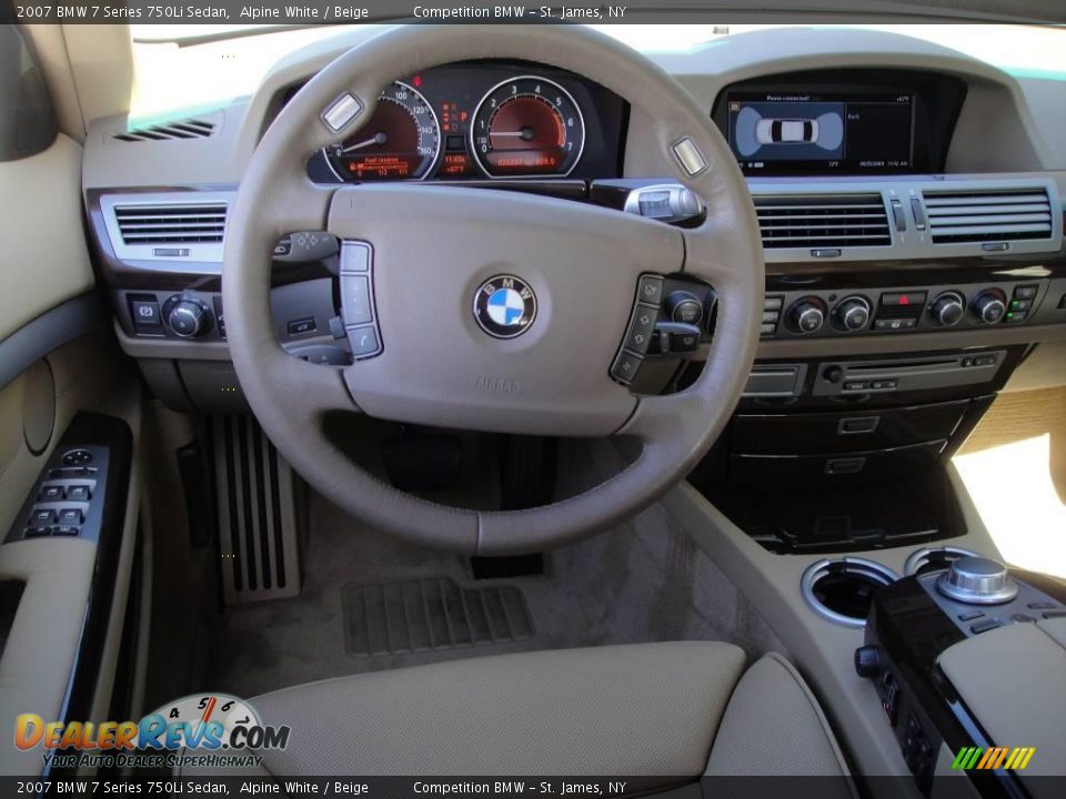 2007 BMW 7 Series 750Li Sedan Alpine White / Beige Photo #11