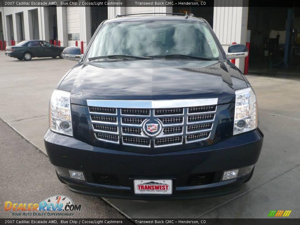 2007 Cadillac Escalade AWD Blue Chip / Cocoa/Light Cashmere Photo #2
