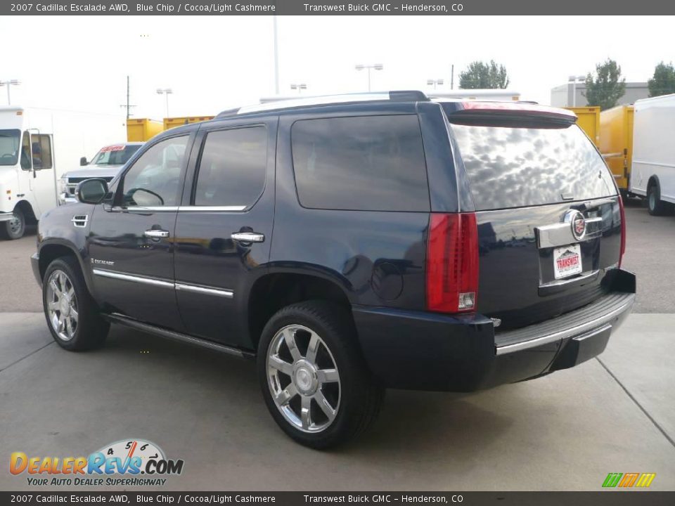 2007 Cadillac Escalade AWD Blue Chip / Cocoa/Light Cashmere Photo #4