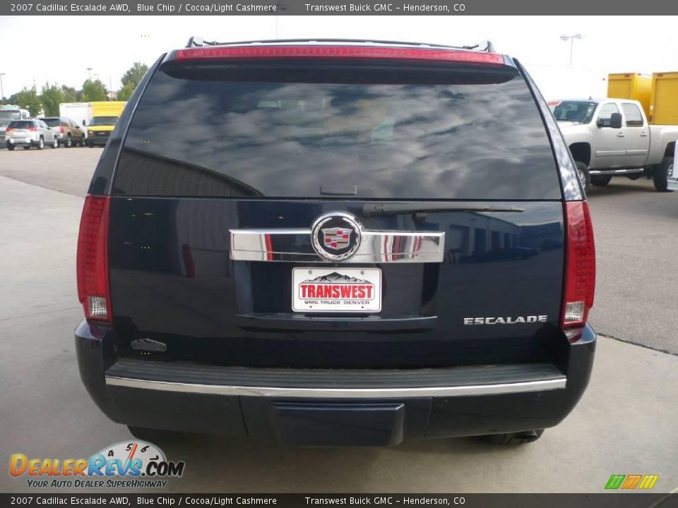 2007 Cadillac Escalade AWD Blue Chip / Cocoa/Light Cashmere Photo #5