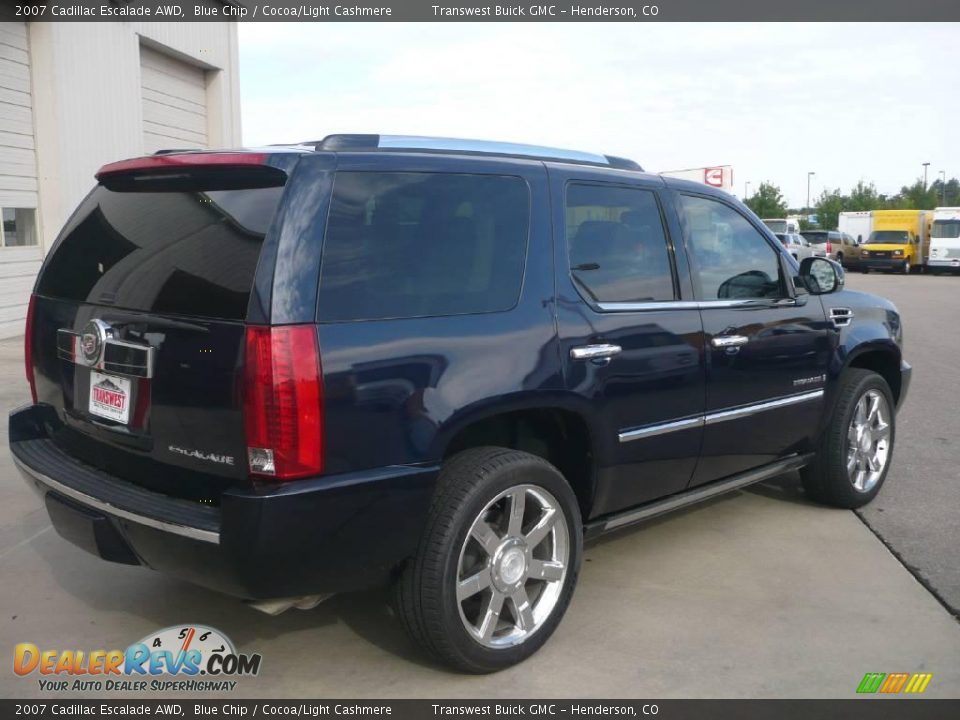 2007 Cadillac Escalade AWD Blue Chip / Cocoa/Light Cashmere Photo #6