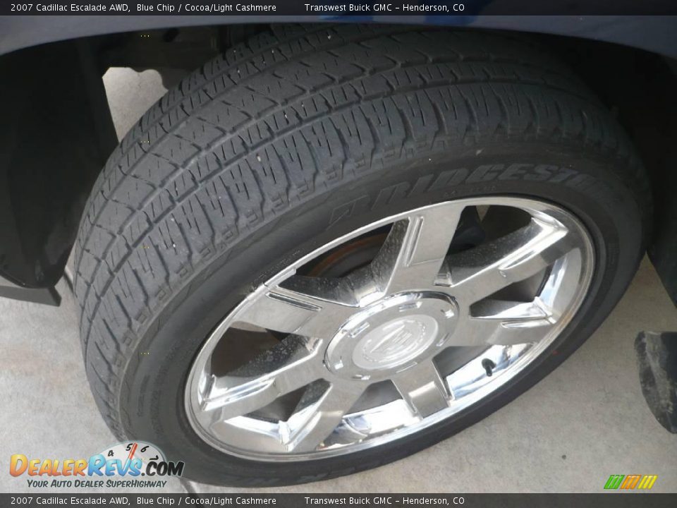 2007 Cadillac Escalade AWD Blue Chip / Cocoa/Light Cashmere Photo #7