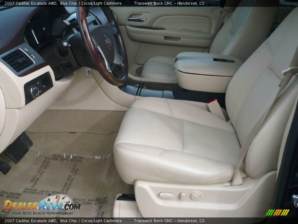 2007 Cadillac Escalade AWD Blue Chip / Cocoa/Light Cashmere Photo #8