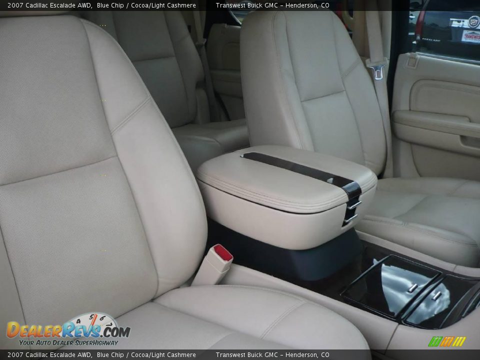 2007 Cadillac Escalade AWD Blue Chip / Cocoa/Light Cashmere Photo #11