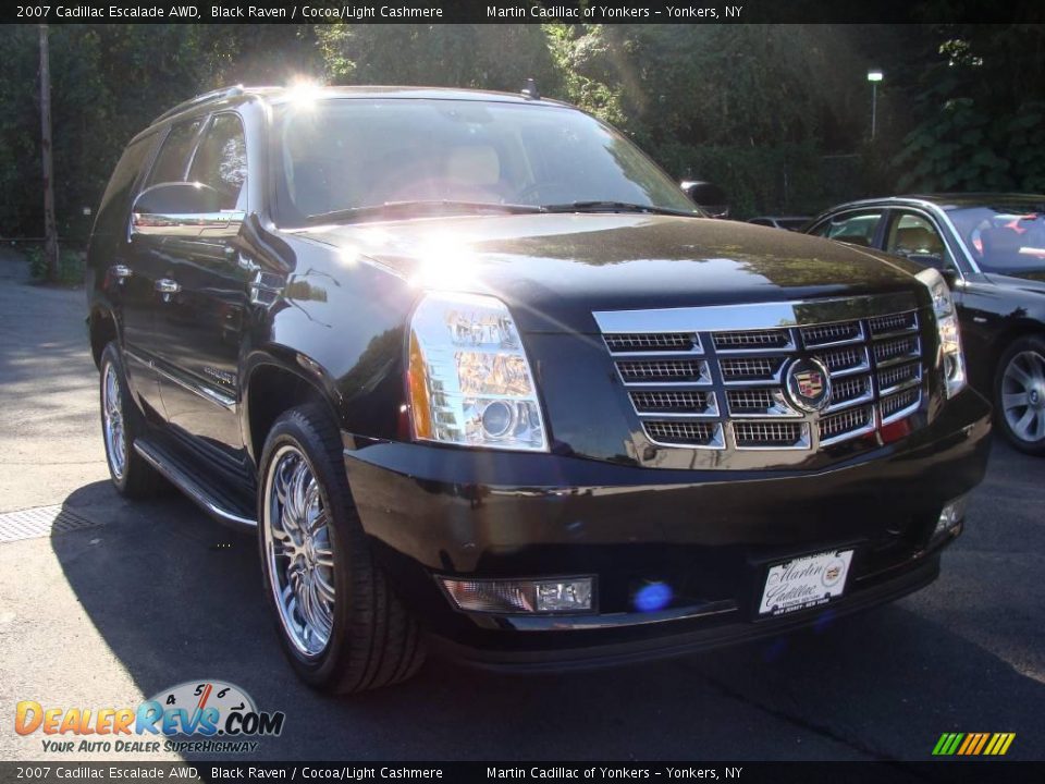 2007 Cadillac Escalade AWD Black Raven / Cocoa/Light Cashmere Photo #3