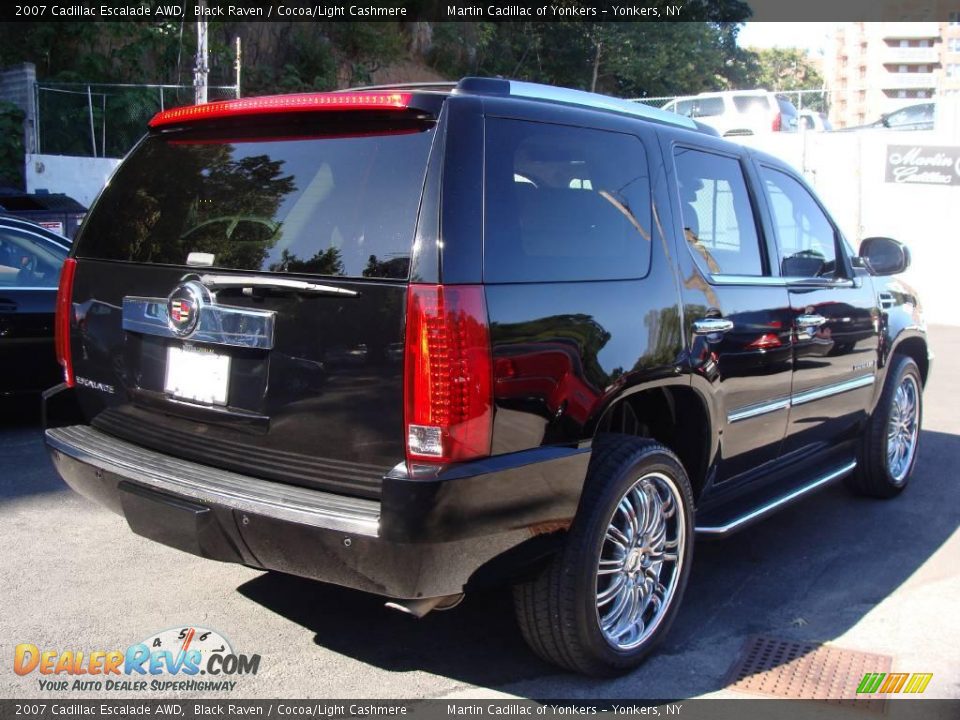 2007 Cadillac Escalade AWD Black Raven / Cocoa/Light Cashmere Photo #4