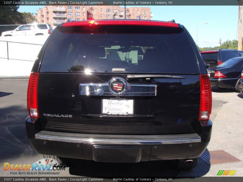 2007 Cadillac Escalade AWD Black Raven / Cocoa/Light Cashmere Photo #5