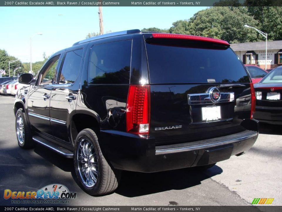 2007 Cadillac Escalade AWD Black Raven / Cocoa/Light Cashmere Photo #6