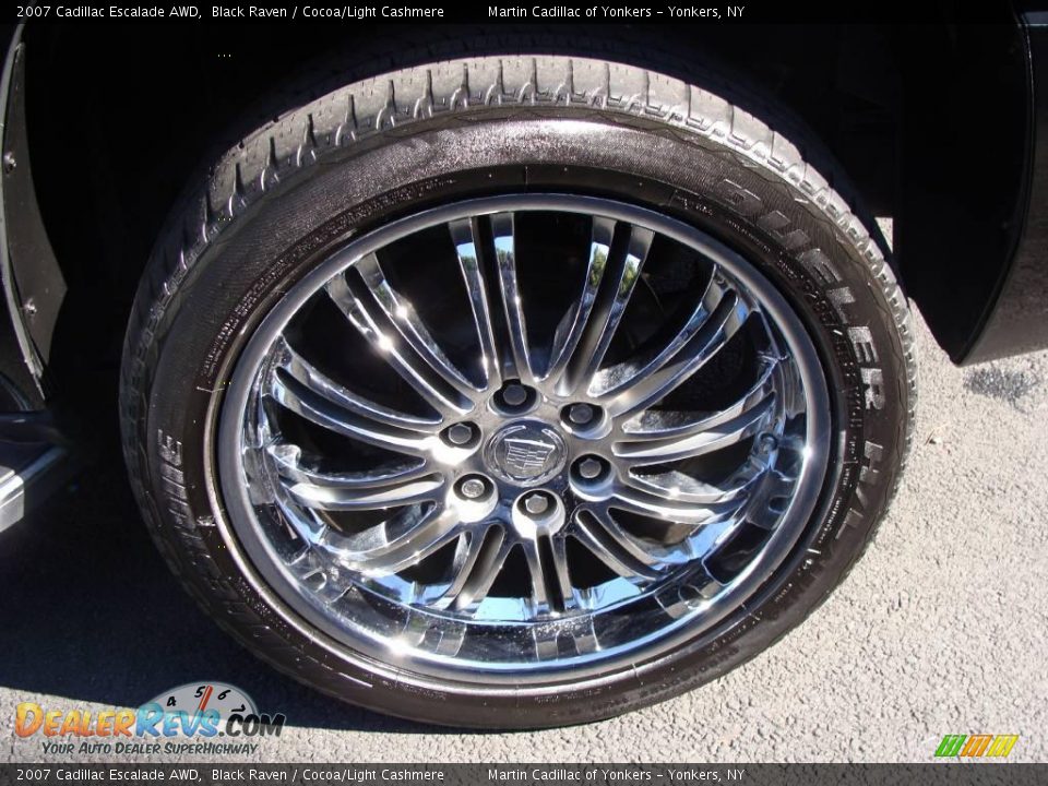 2007 Cadillac Escalade AWD Black Raven / Cocoa/Light Cashmere Photo #7