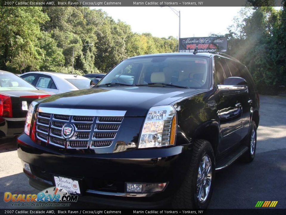 2007 Cadillac Escalade AWD Black Raven / Cocoa/Light Cashmere Photo #1