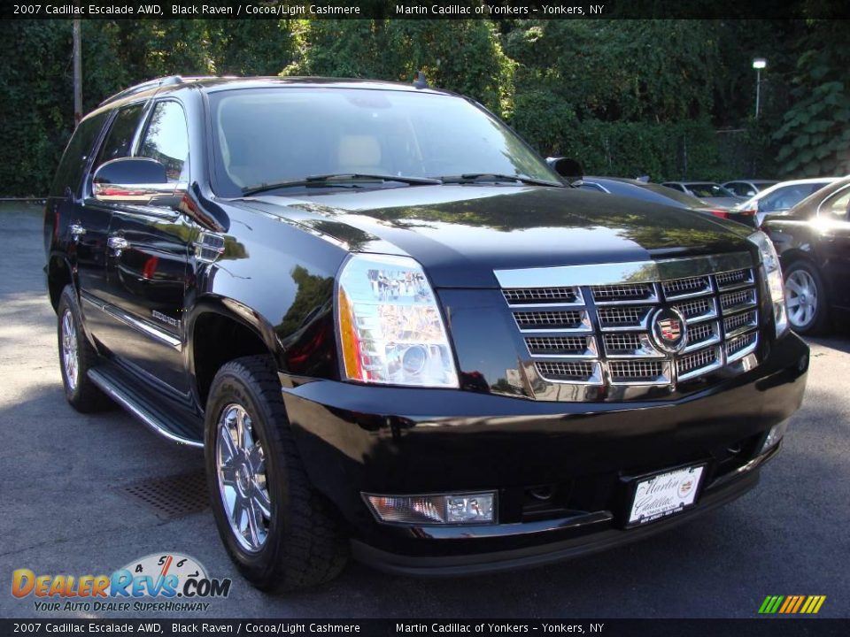 2007 Cadillac Escalade AWD Black Raven / Cocoa/Light Cashmere Photo #3