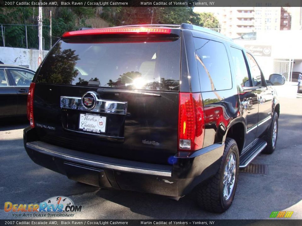 2007 Cadillac Escalade AWD Black Raven / Cocoa/Light Cashmere Photo #4