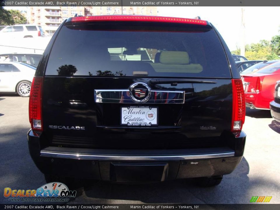 2007 Cadillac Escalade AWD Black Raven / Cocoa/Light Cashmere Photo #5