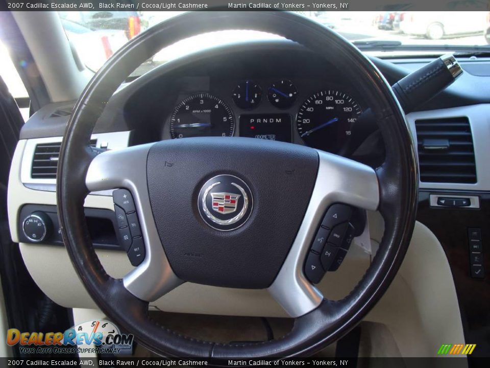 2007 Cadillac Escalade AWD Black Raven / Cocoa/Light Cashmere Photo #20