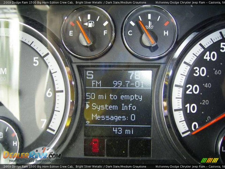 2009 Dodge Ram 1500 Big Horn Edition Crew Cab Bright Silver Metallic / Dark Slate/Medium Graystone Photo #22