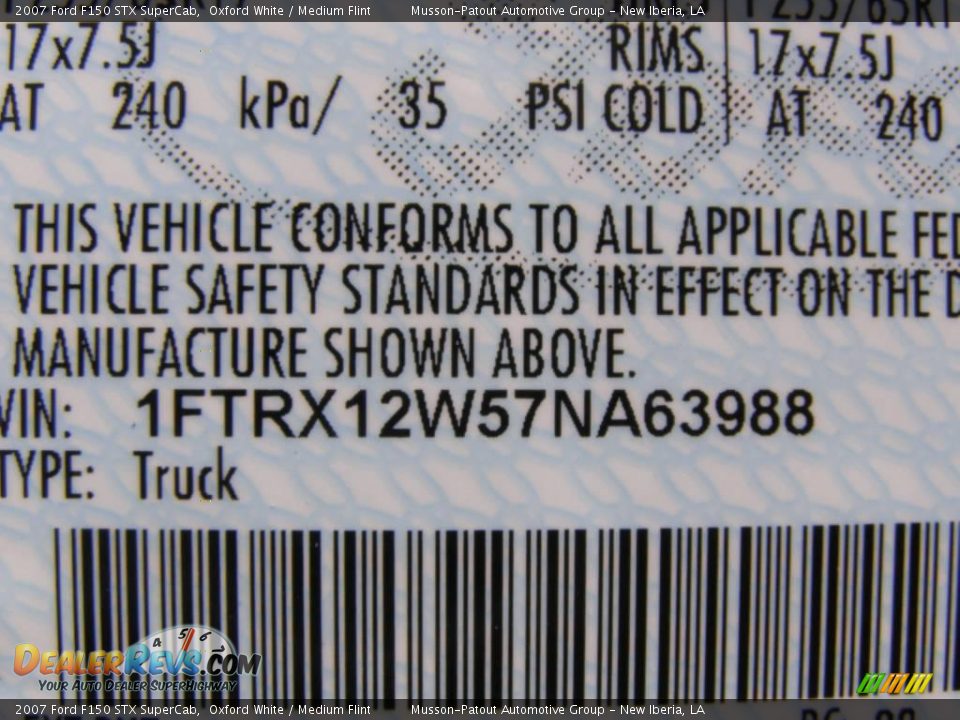 2007 Ford F150 STX SuperCab Oxford White / Medium Flint Photo #13