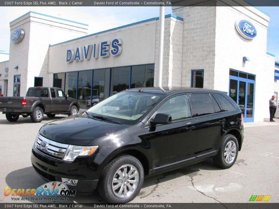 2007 Ford Edge SEL Plus AWD Black / Camel Photo #1