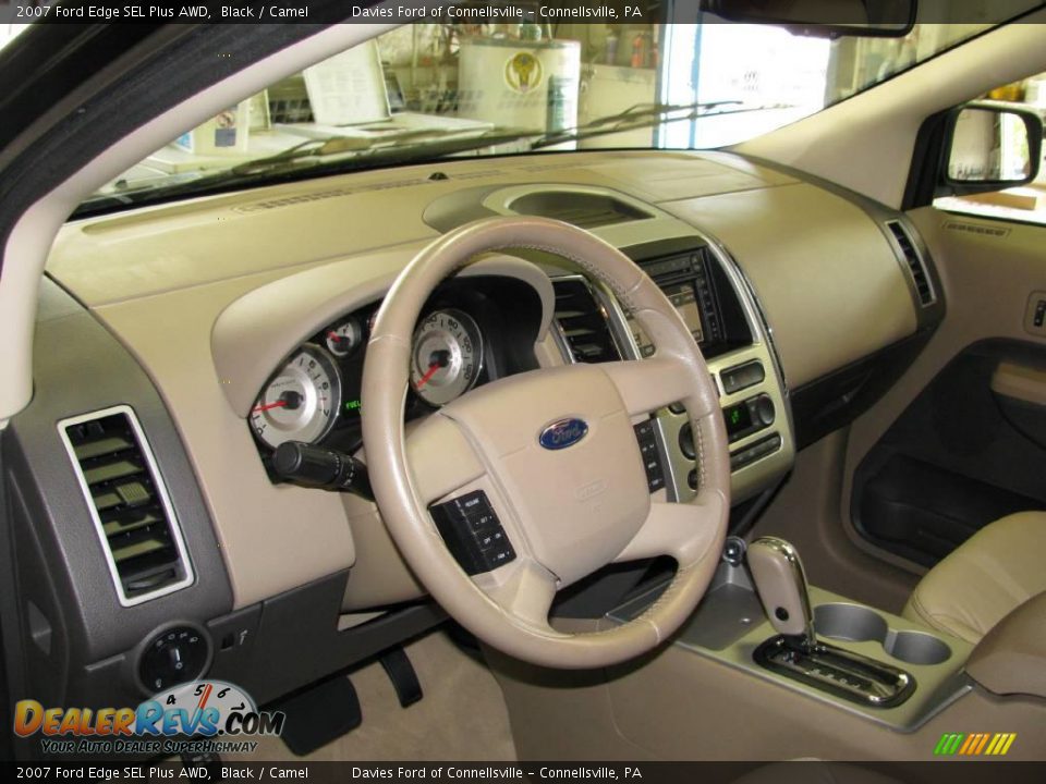 2007 Ford Edge SEL Plus AWD Black / Camel Photo #9