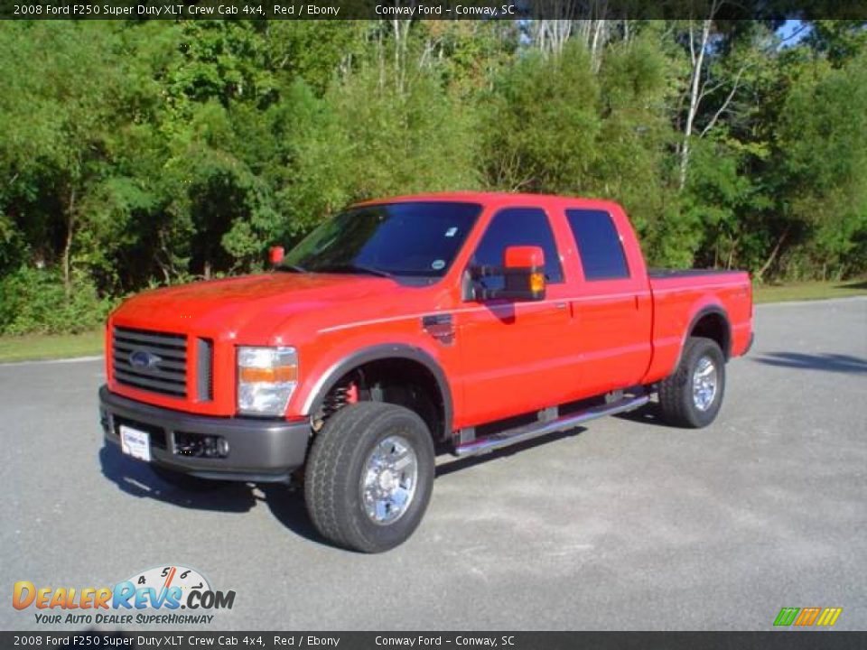 2008 Ford F250 Super Duty XLT Crew Cab 4x4 Red / Ebony Photo #1
