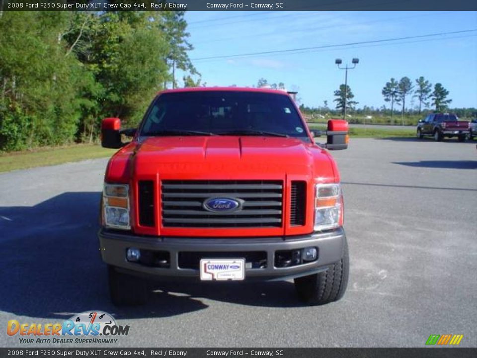 2008 Ford F250 Super Duty XLT Crew Cab 4x4 Red / Ebony Photo #2