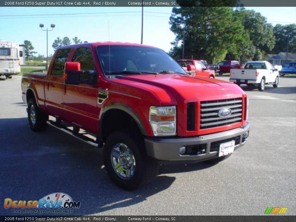 2008 Ford F250 Super Duty XLT Crew Cab 4x4 Red / Ebony Photo #3