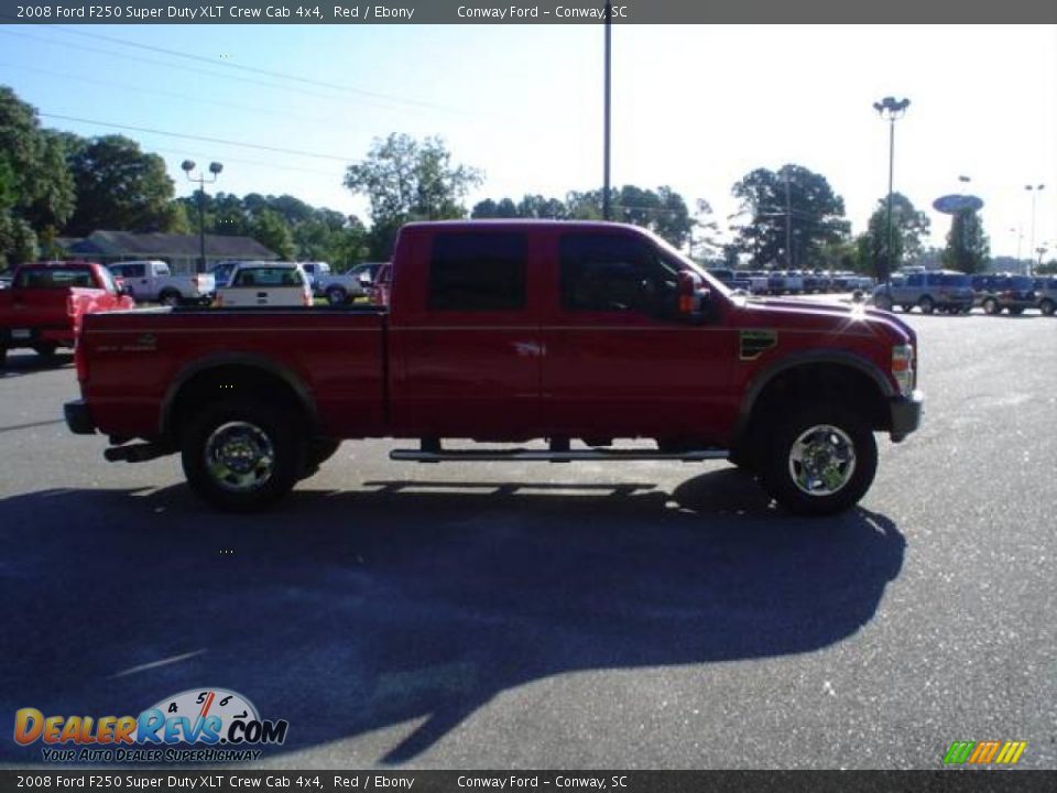 2008 Ford F250 Super Duty XLT Crew Cab 4x4 Red / Ebony Photo #4