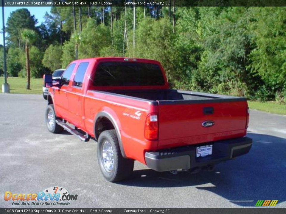 2008 Ford F250 Super Duty XLT Crew Cab 4x4 Red / Ebony Photo #7