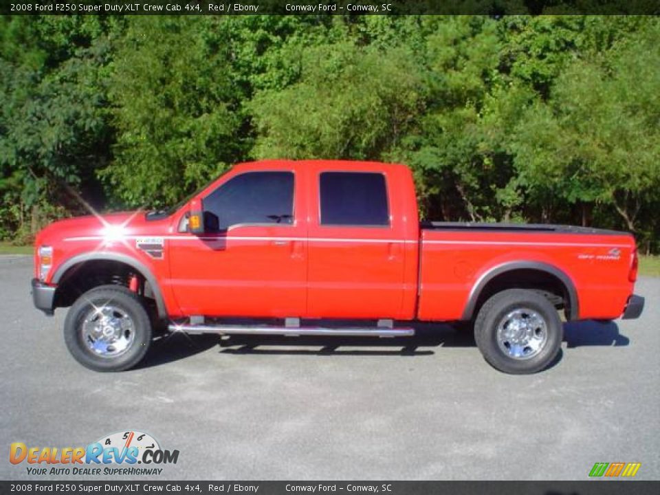 2008 Ford F250 Super Duty XLT Crew Cab 4x4 Red / Ebony Photo #8