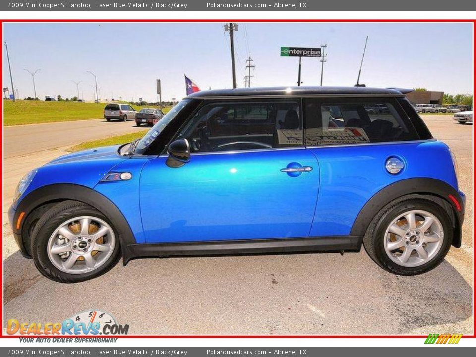 2009 Mini Cooper S Hardtop Laser Blue Metallic / Black/Grey Photo #2