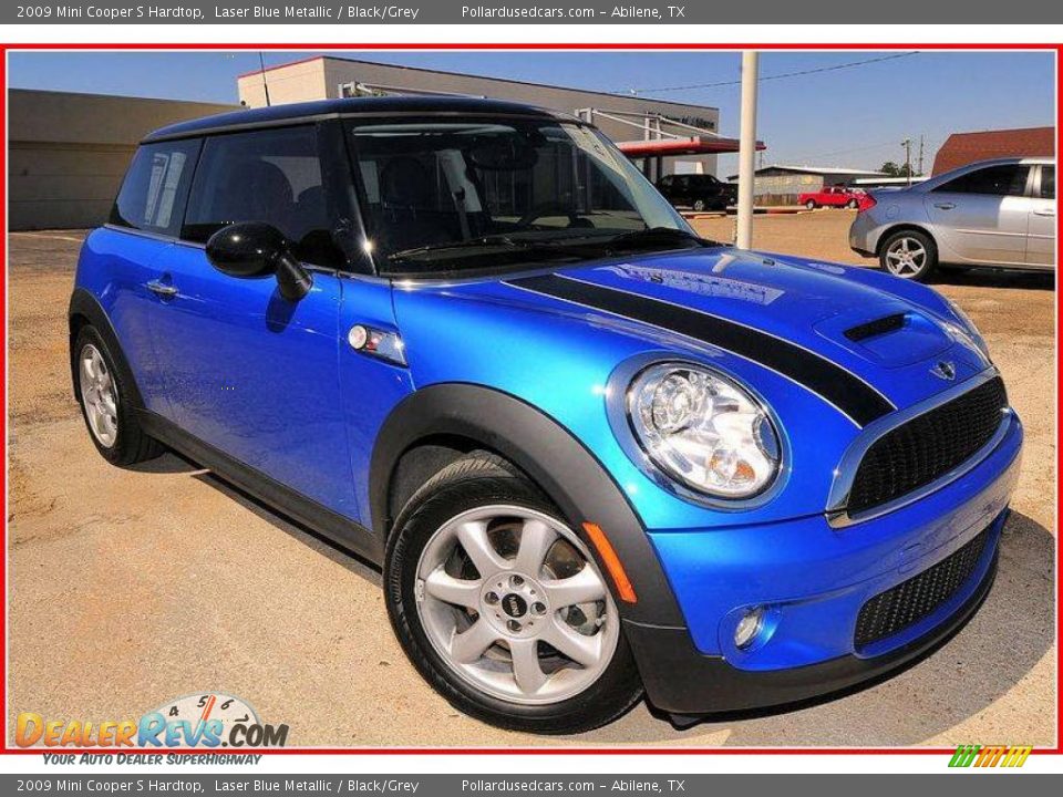 2009 Mini Cooper S Hardtop Laser Blue Metallic / Black/Grey Photo #8