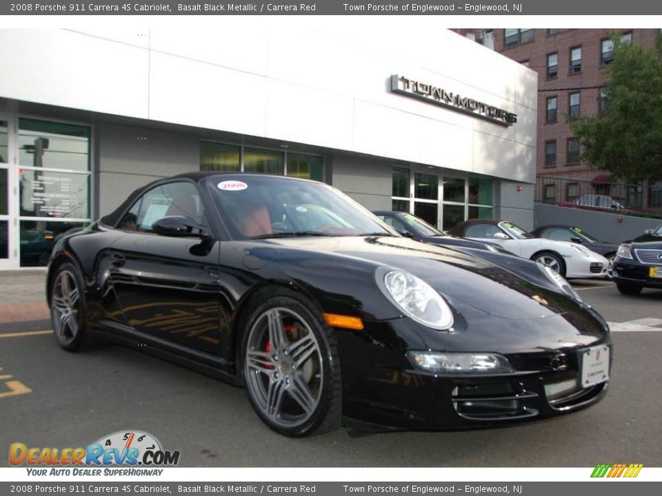 2008 Porsche 911 Carrera 4S Cabriolet Basalt Black Metallic / Carrera Red Photo #1