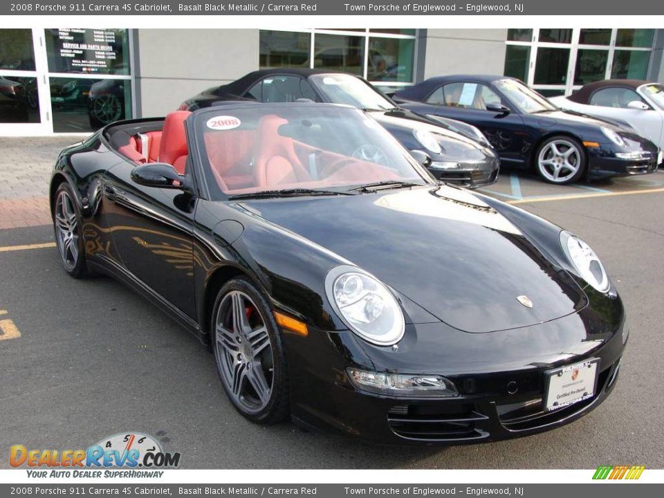 2008 Porsche 911 Carrera 4S Cabriolet Basalt Black Metallic / Carrera Red Photo #2