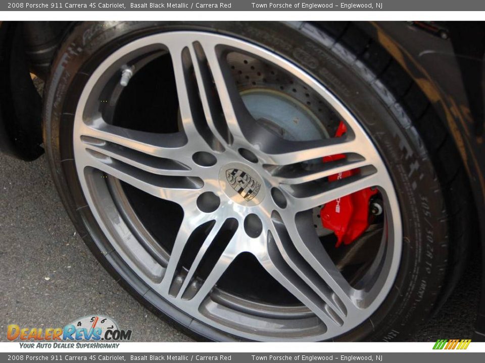 2008 Porsche 911 Carrera 4S Cabriolet Basalt Black Metallic / Carrera Red Photo #4