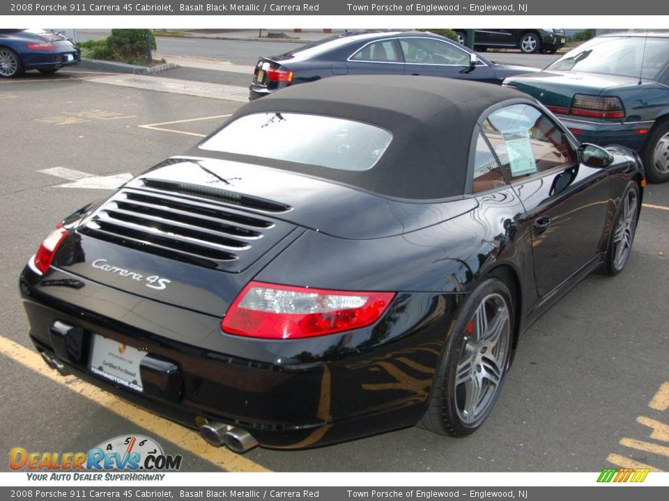 2008 Porsche 911 Carrera 4S Cabriolet Basalt Black Metallic / Carrera Red Photo #5