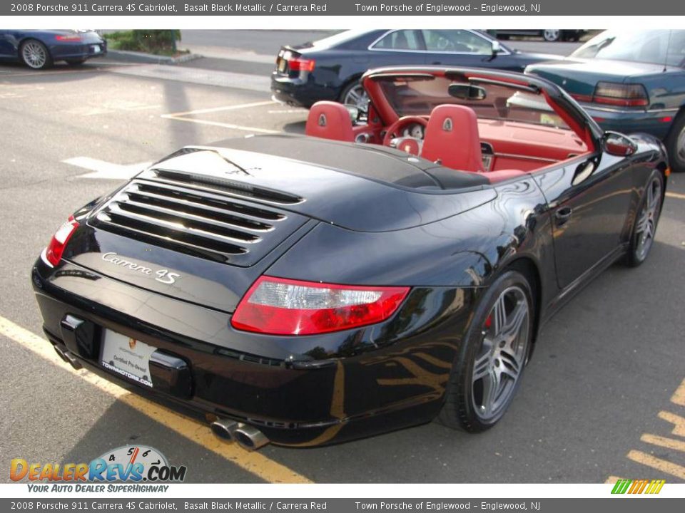2008 Porsche 911 Carrera 4S Cabriolet Basalt Black Metallic / Carrera Red Photo #6