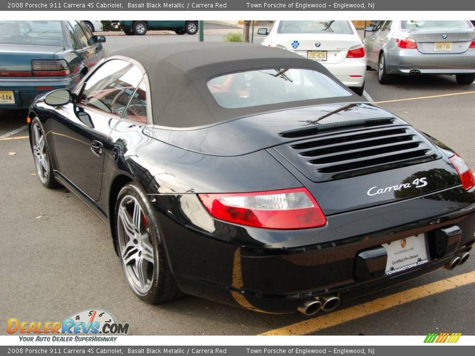 2008 Porsche 911 Carrera 4S Cabriolet Basalt Black Metallic / Carrera Red Photo #8