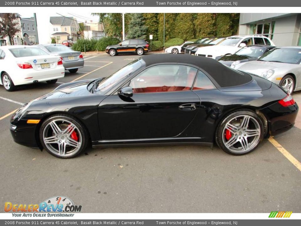 2008 Porsche 911 Carrera 4S Cabriolet Basalt Black Metallic / Carrera Red Photo #11
