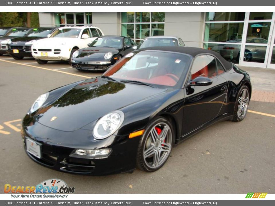 2008 Porsche 911 Carrera 4S Cabriolet Basalt Black Metallic / Carrera Red Photo #12