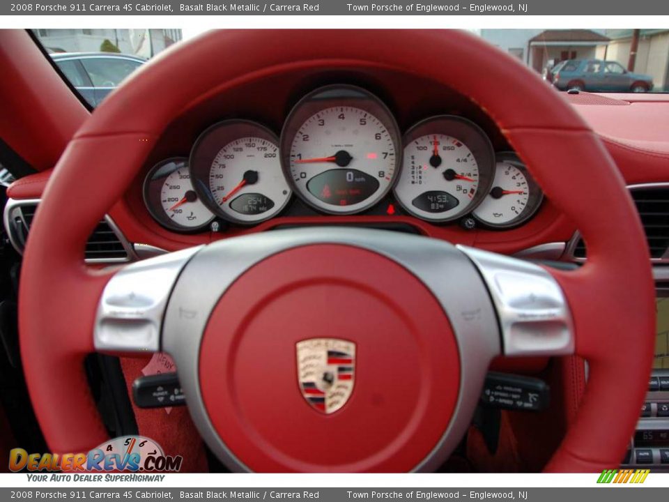 2008 Porsche 911 Carrera 4S Cabriolet Basalt Black Metallic / Carrera Red Photo #16