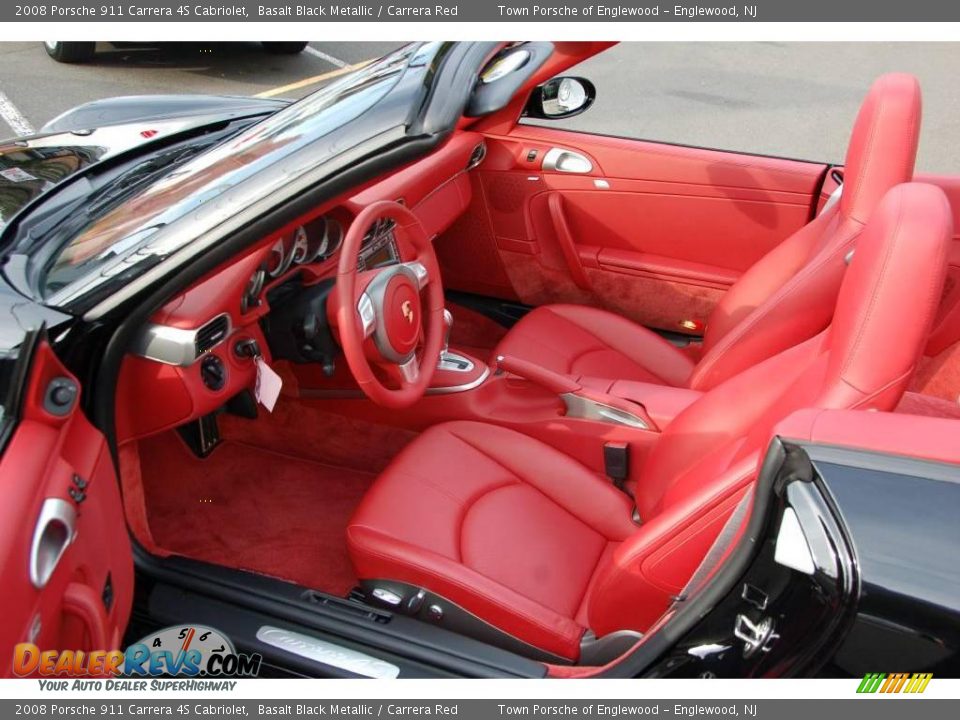 2008 Porsche 911 Carrera 4S Cabriolet Basalt Black Metallic / Carrera Red Photo #19