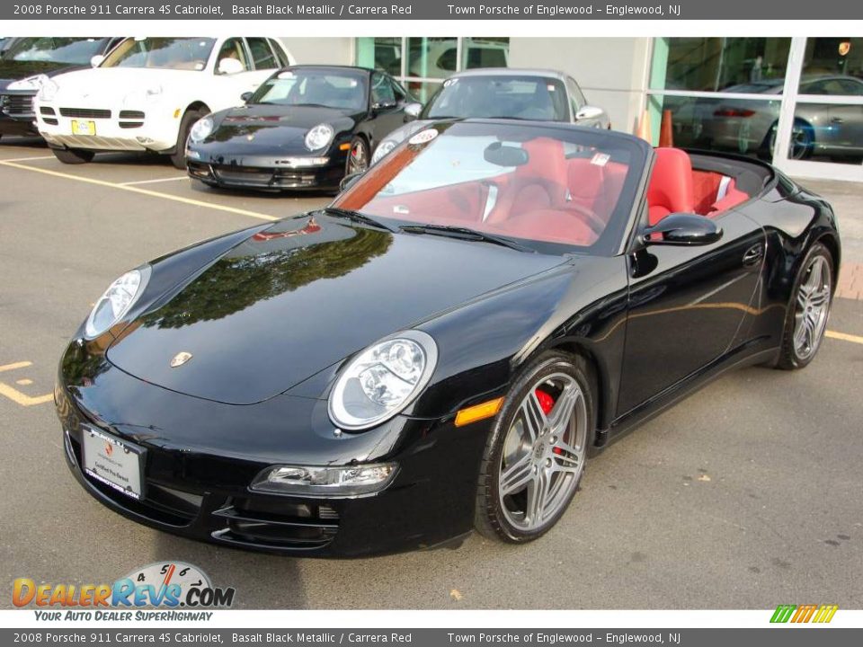 2008 Porsche 911 Carrera 4S Cabriolet Basalt Black Metallic / Carrera Red Photo #24