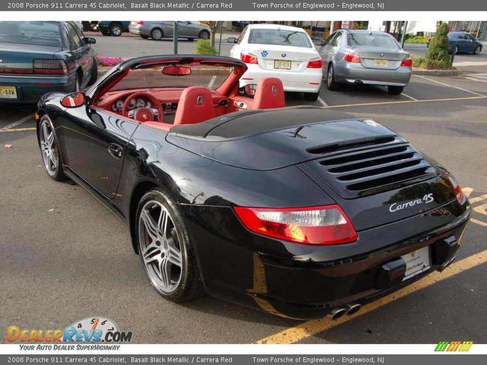 2008 Porsche 911 Carrera 4S Cabriolet Basalt Black Metallic / Carrera Red Photo #25