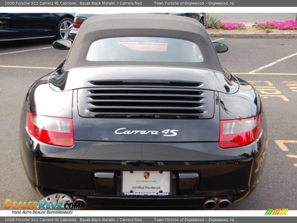 2008 Porsche 911 Carrera 4S Cabriolet Basalt Black Metallic / Carrera Red Photo #26
