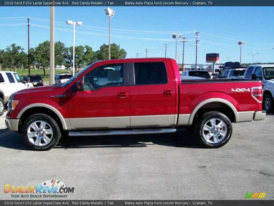 2010 Ford F150 Lariat SuperCrew 4x4 Red Candy Metallic / Tan Photo #2