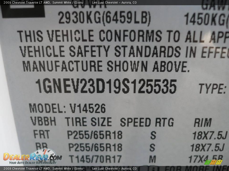 2009 Chevrolet Traverse LT AWD Summit White / Ebony Photo #32
