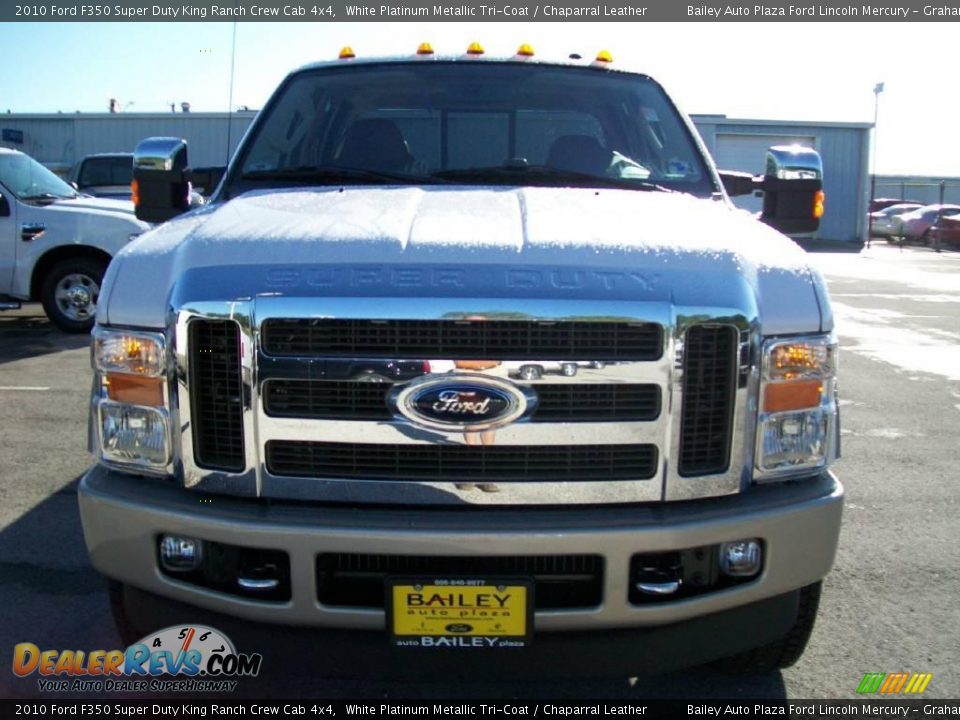 2010 Ford F350 Super Duty King Ranch Crew Cab 4x4 White Platinum Metallic Tri-Coat / Chaparral Leather Photo #1