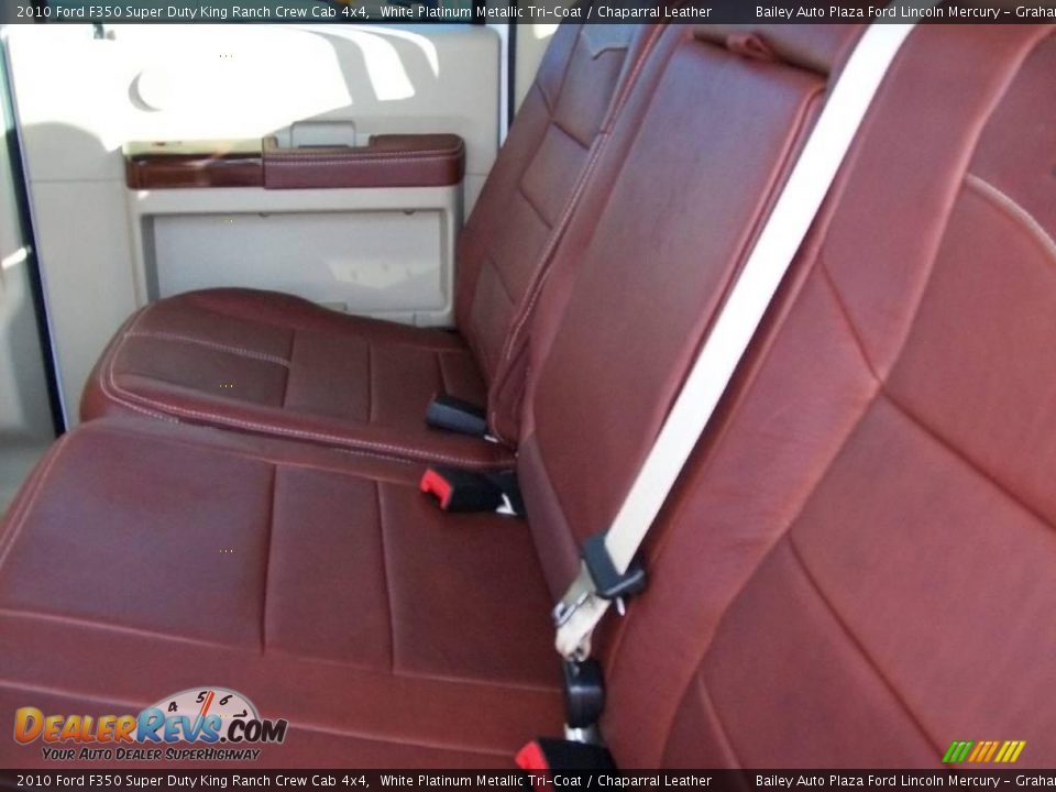 2010 Ford F350 Super Duty King Ranch Crew Cab 4x4 White Platinum Metallic Tri-Coat / Chaparral Leather Photo #5