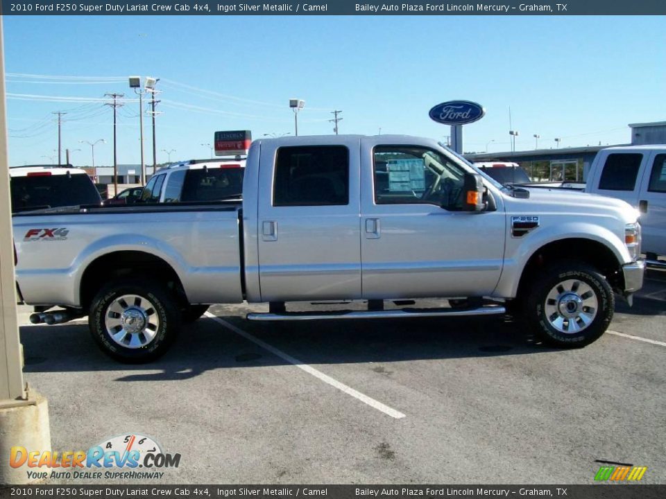 2010 Ford F250 Super Duty Lariat Crew Cab 4x4 Ingot Silver Metallic / Camel Photo #2