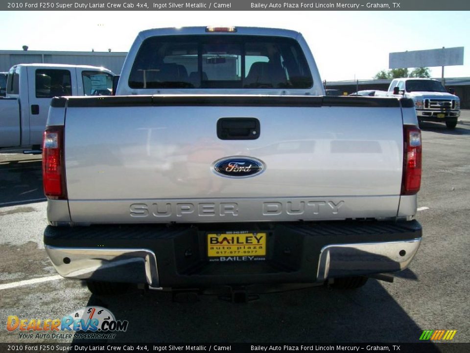 2010 Ford F250 Super Duty Lariat Crew Cab 4x4 Ingot Silver Metallic / Camel Photo #5